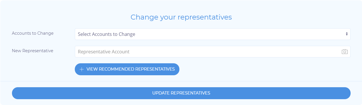 The 'chance your representative' section on https://nault.cc/representatives gives the options for which of your accounts to change, and what representative to pick. It can also recommend a representative.